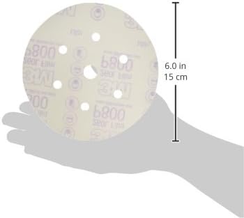 3M Hookit Finishing Film Abrasive Disc 260L, 01070, 6 in, Dust Free, P800, 100 discs per carton