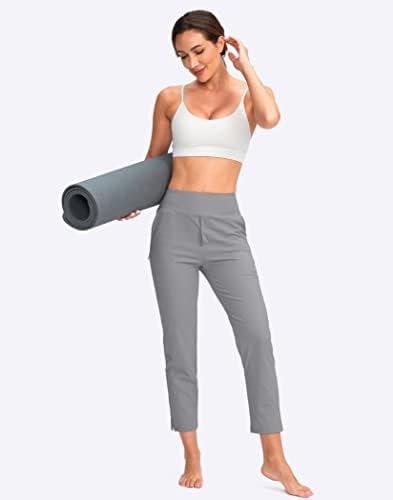 YYV Women's Golf Pants High Waist Stretch Ankle Pants with Pockets