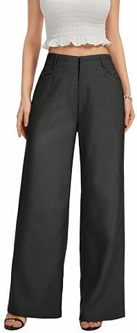FUNYYZO Wide Leg Dress Pants for Women Work Slacks Business Casual Outfits