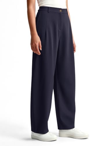 NIMIN Women Barrel Work Pants High Waisted Business Casual Trousers