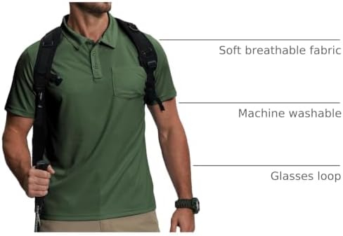 ZITY 5 Pack Polo Shirts for Men with Pocket Dry Quickly Short Sleeve Athletic Outdoor Work Collared Shirts