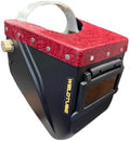 Chopped Leather Top Lowpro Welding Helmet with Aluminum Fasteners & Premium High Visibility HD Gold Coated Welding Lens