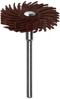 Dedeco Sunburst Radial Bristle Discs 5-Pack - 1" Curved 4-Ply Mounted Discs - Brown 36 Grit (Ultra-Coarse) - Aluminum Oxide for Polishing & Finishing