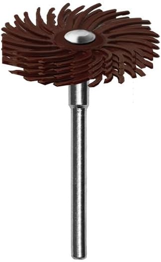 Dedeco Sunburst Radial Bristle Discs 5-Pack - 1" Curved 4-Ply Mounted Discs - Brown 36 Grit (Ultra-Coarse) - Aluminum Oxide for Polishing & Finishing