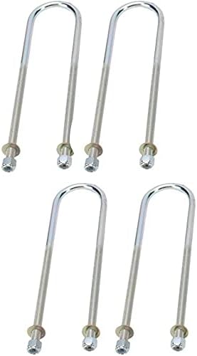 Speedway Motors Leaf Spring U-Bolt Kit for 2-1/2” Axle Tubes, 8.5 Inch Long Steel U-Bolts with 1/2-20 Threads, Washers & Nylock Nuts Included, Fits Ford 8 Inch & GM 10 Bolt Axles
