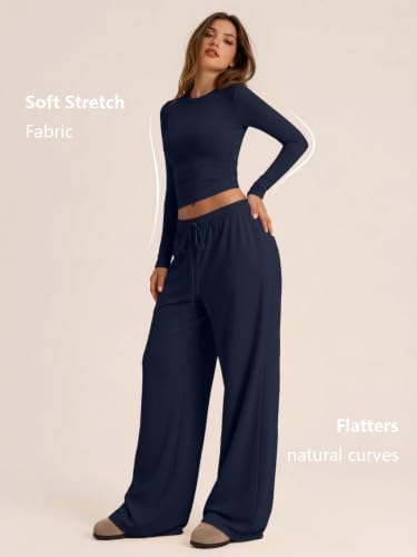 Trendy Queen Women's 2 Piece 2026 Fall Fashion Lounge Set with Pockets