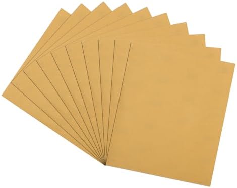 10 Pcs 400 Grit Sandpaper 9 x 11 Inch Sand Paper Alumina Gold