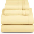 Hearth & Harbor Twin Size Sheets - 3 Piece Bed Sheet Set, Hotel Luxury Double Brushed Bed Sheets - Extra Soft Bedding Sheets & Pillowcases, Twin, Vanilla