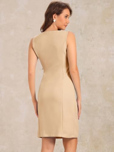 Allegra K Womens Work Sheath Dress Sleeveless Business Pencil Dresss