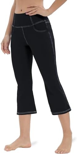 VOOVEEYA Women's Bootcut Leggings - Bootleg Yoga Pants Flare with 4 Pockets