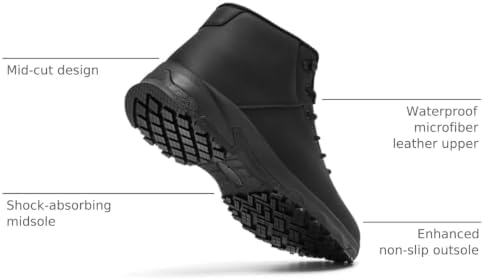 SHULOOK Non Slip Work Boots for Men Slip Resistant Shoes Restaurant Kitchen