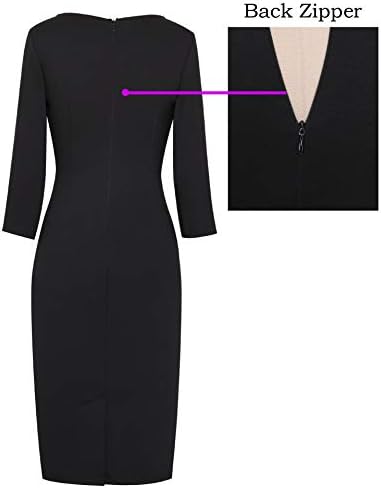 VFSHOW Womens Work Business Office Zipper Up Slim Bodycon Sheath Dress