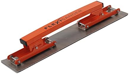 Hand-held flexible sanding board, block Flexisander for sanding curved surfaces with fastening system; vehicle body repairers, shipbuilders, composite and woodworking, cars (22 x 4.5 inches)