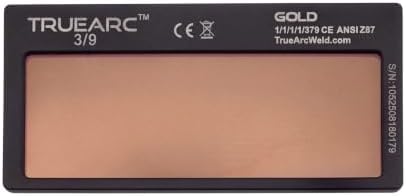 Gold Auto-Darkening Welding Lens, Shade 9, 2" x 4 1/4", Solar-Powered True Color Filter for Welding Hoods