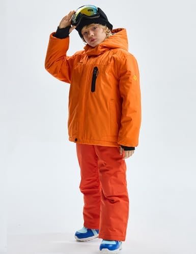 GEMYSE Boy's Waterproof Ski Snow Jacket Fleece Kids Winter Coat with Hood