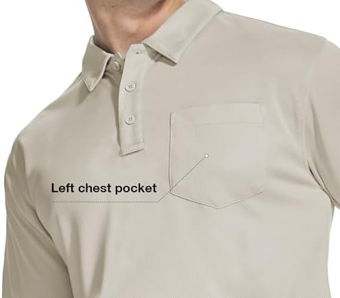 ZITY 5 Pack Polo Shirts for Men with Pocket Dry Quickly Short Sleeve Athletic Outdoor Work Collared Shirts