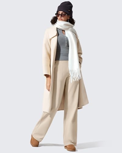 G4Free EverGoing Fleece Lined Wide Leg Pants for Women Dressy Work Casual