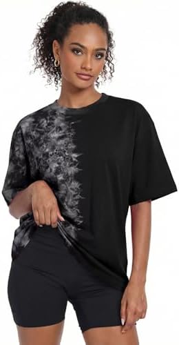 Womens Vintage Oversized T Shirts Acid Washed Baggy Cotton Tee Workout Gym Shirts Boyfriend Short Sleeve Tops
