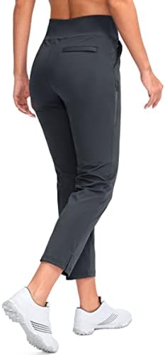 YYV Women's Golf Pants High Waist Stretch Ankle Pants with Pockets