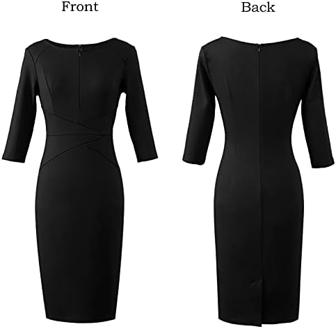 VFSHOW Womens Work Business Office Zipper Up Slim Bodycon Sheath Dress
