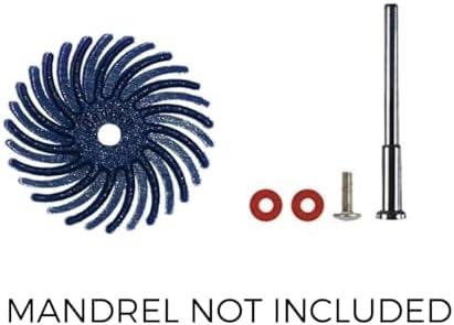 Dedeco Sunburst Radial Bristle Discs 48-Pack - 3/4" Curved - Blue 400 Grit (Fine) - Aluminum Oxide for Polishing & Finishing