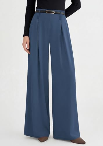 PRETTYGARDEN Womens Wide Leg Dress Pants Flowy Trousers