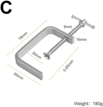 2 Pcs Woodworking G-type Fixture Steel Strong F-clip Board Flat Clamping Device C-type Rocker Carpentry DIY Fixed Clip for Brake, Welding(Silver C)