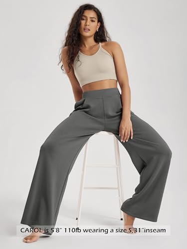 ODODOS Modal Soft Wide Leg Pants for Women High Waist Casual Relaxed Pants with Pockets-27/29"/ 31" Inseam
