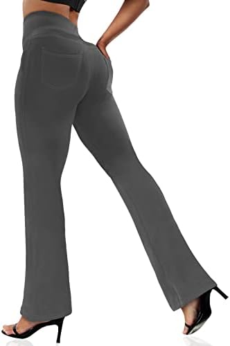 VOOVEEYA Women's Bootcut Leggings - Bootleg Yoga Pants Flare with 4 Pockets
