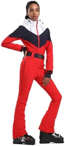 GSOU SNOW Womens Ski Suit One Piece Jumpsuit Snow Jacket Waterproof