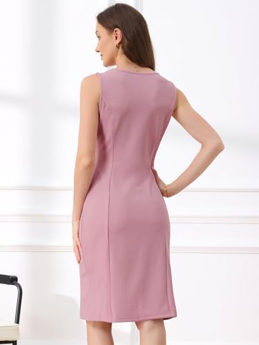 Allegra K Womens Work Sheath Dress Sleeveless Business Pencil Dresss