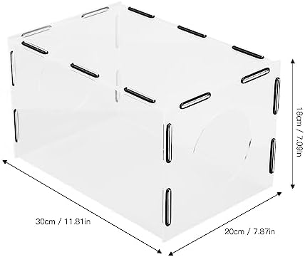 Acrylic Enclosed Grinding Dust Box with 2 Holes, Highly Transparent Rectangle Table Polisher Dust Box, Easy to Install for Polishing, Sanding, Engraving