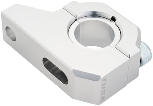 Tusk 1-1/4” Rise Offset Bar Risers Universal Handlebar Clamps With 1-1/8" or 7/8" Bar mount Billet Aluminum (Silver)