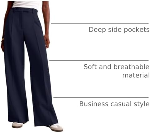 NIMIN Women Wide Leg Work Pants High Waisted Dress Trousers with Pockets