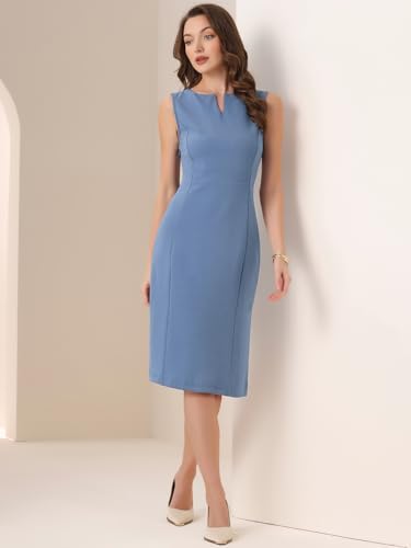 Allegra K Womens Work Sheath Dress Sleeveless Business Pencil Dresss