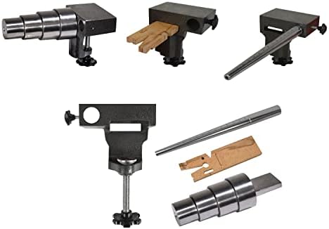 4-Piece Multi Mandrel Kit Set Oval with Stepped Mandrel V Slot Bench Pin Ring Bracelet Mandrel Vise Anvil Jewelry Making Metal Forming Tool