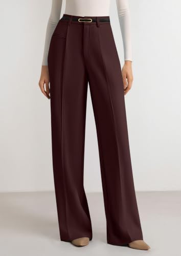 PRETTYGARDEN Women's Tailored Wide Leg Work Dress Pants