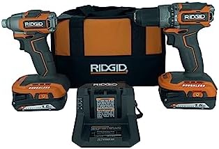 RIDGID 18V Brushless Sub-Compact Cordless 1/2-inch Hammer Drill and Impact Driver Combo Kit - R9781