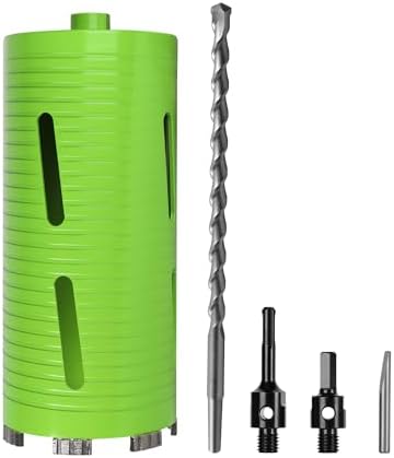 4 1/2 Inch Dry Core Drill Bit with Pilot Bit and 2 Pcs Adapters