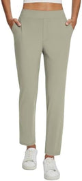 baleaf Womens Business Casual Pants Stretch Travel Pants On Airport with Zipper Pockets Dressy Slacks Golf Work Pull on