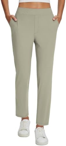 baleaf Womens Business Casual Pants Stretch Travel Pants On Airport with Zipper Pockets Dressy Slacks Golf Work Pull on