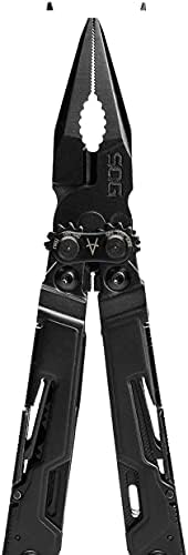 SOG PowerPint Mini Compact Stainless Steel Multi-Tool, 18 Lightweight Specialty Tools & SOG Multitool Pliers Pocket Knife, Black