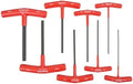 Bondhus 15287 Set of 8 Hex T-handles, 6" Length, sizes 2-10mm
