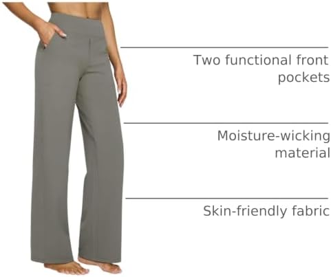 G4Free Yoga Pants for Women Wide Leg Pants with Pockets High Waisted