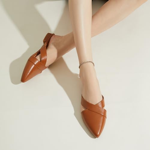 Rekayla Women's Mules Closed Pointed Toe Flats Backless Loafers Shoes for Women