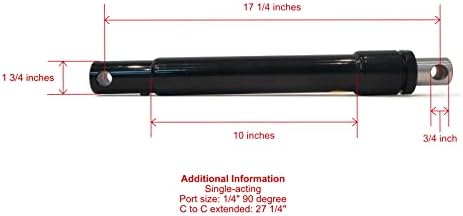 The ROP Shop Power Angling Hydraulic Cylinder Ram for Western UniMount, Standard Snow Plows