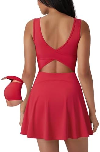 SUUKSESS Tennis Dress with Shorts Underneath Easy Peasy Athletic Dresses