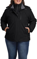 wantdo Women's 3 in 1 Ski Jacket Plus Size Winter Coats Snowboarding Jacket
