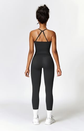 QBGJTD Womens Workout Sets Two Piece Cross Back Tank Top Matching High Waist Leggings Sets Gym Outfits Work Out Clothes