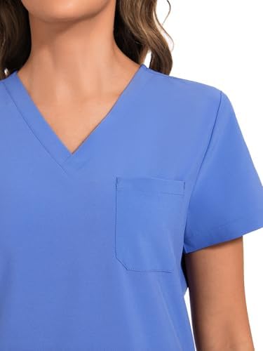 COZYFIT Scrubs for Women Set - Stretch V-Neck & Jogger Pant with 9 Pockets